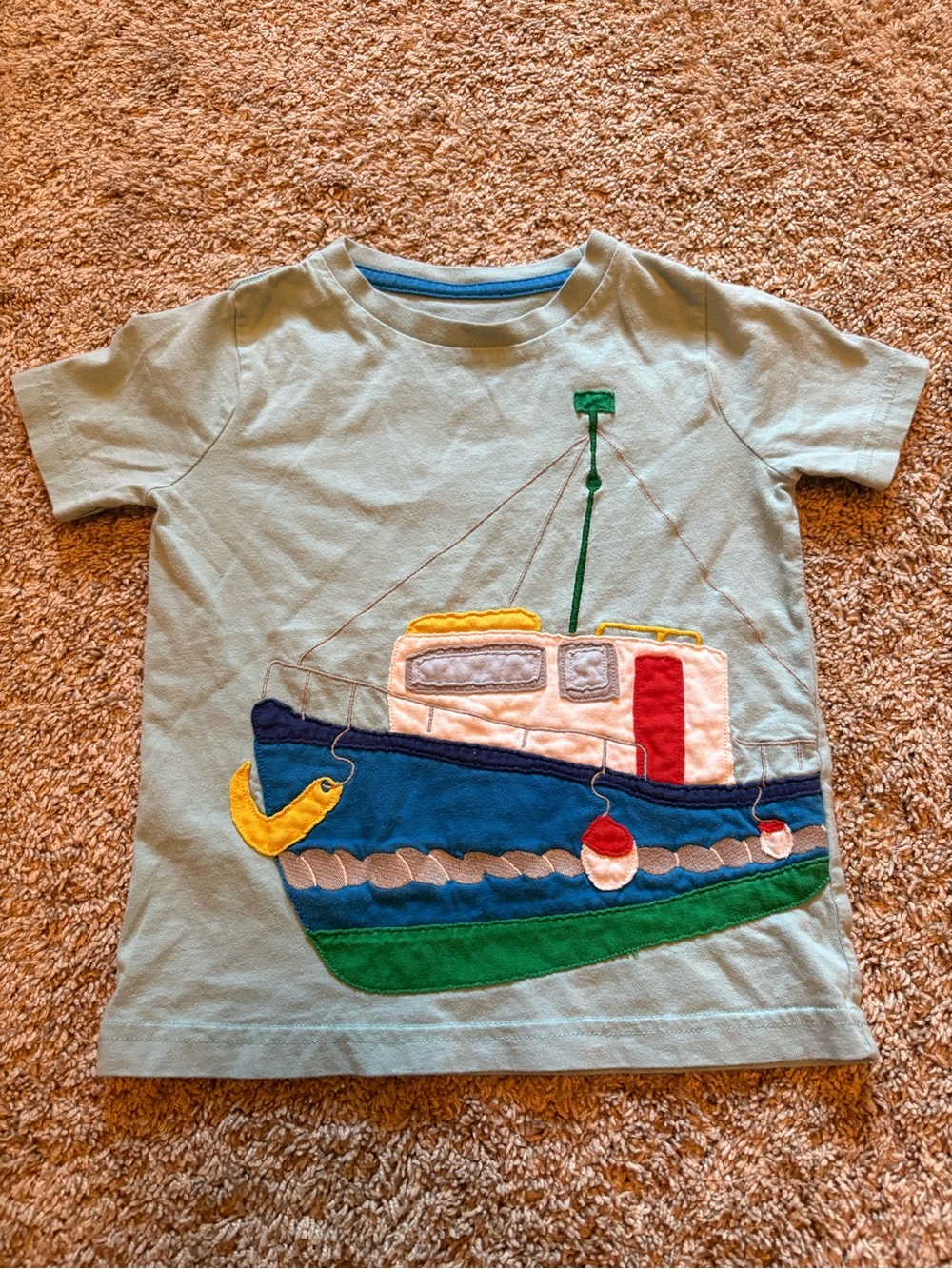 Mini Boden tugboat tee, boys 3/4